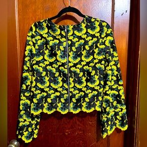 Magaschoni Flower Print Zippered Jacket